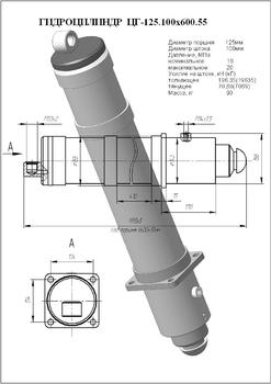 Гидроцилиндр ЦГ-125.100х600.55 (КС-55713-1К.31.200)