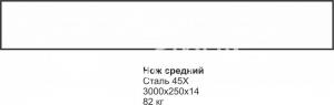 Нож КДМ Урал-Тройка 3000х250х14